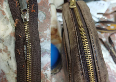 Changement de fermeture éclair sur un sac Arthur et Aston